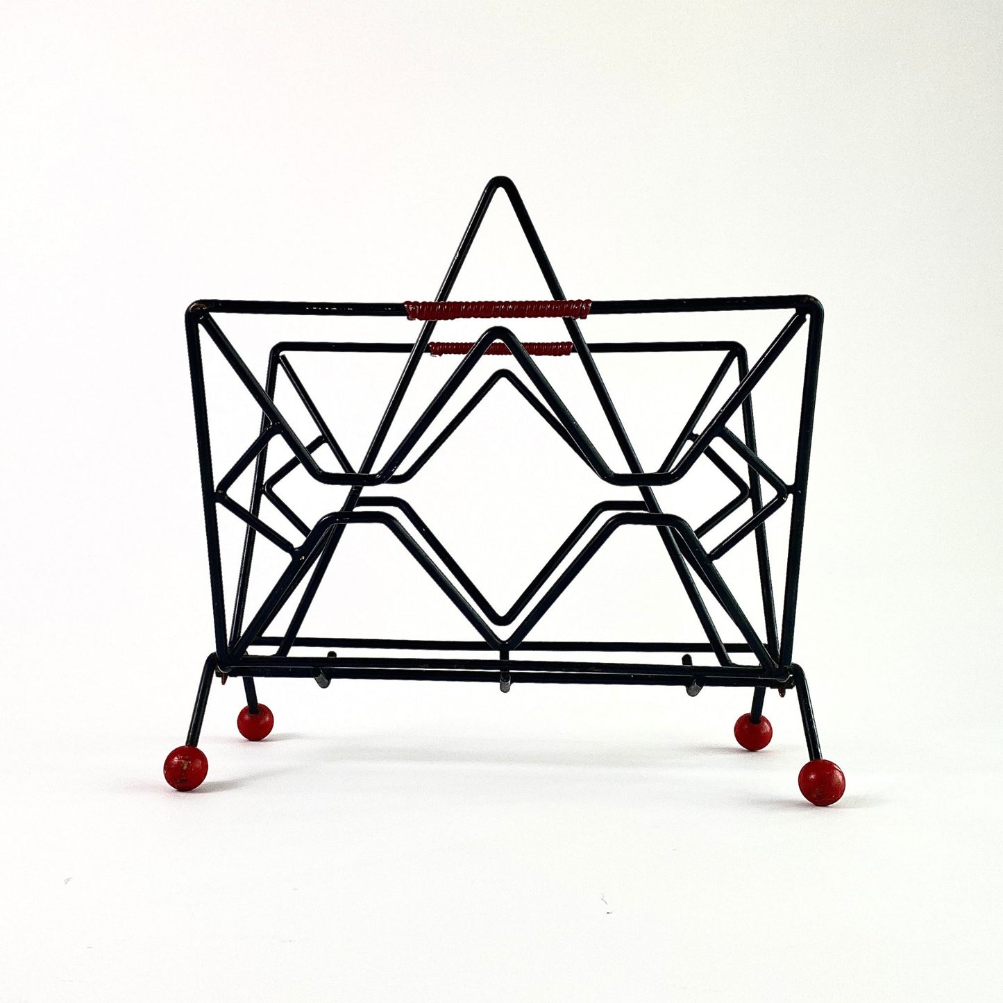 Retro Eames Inspired Atom Spheres Design Magazine / Record Rack