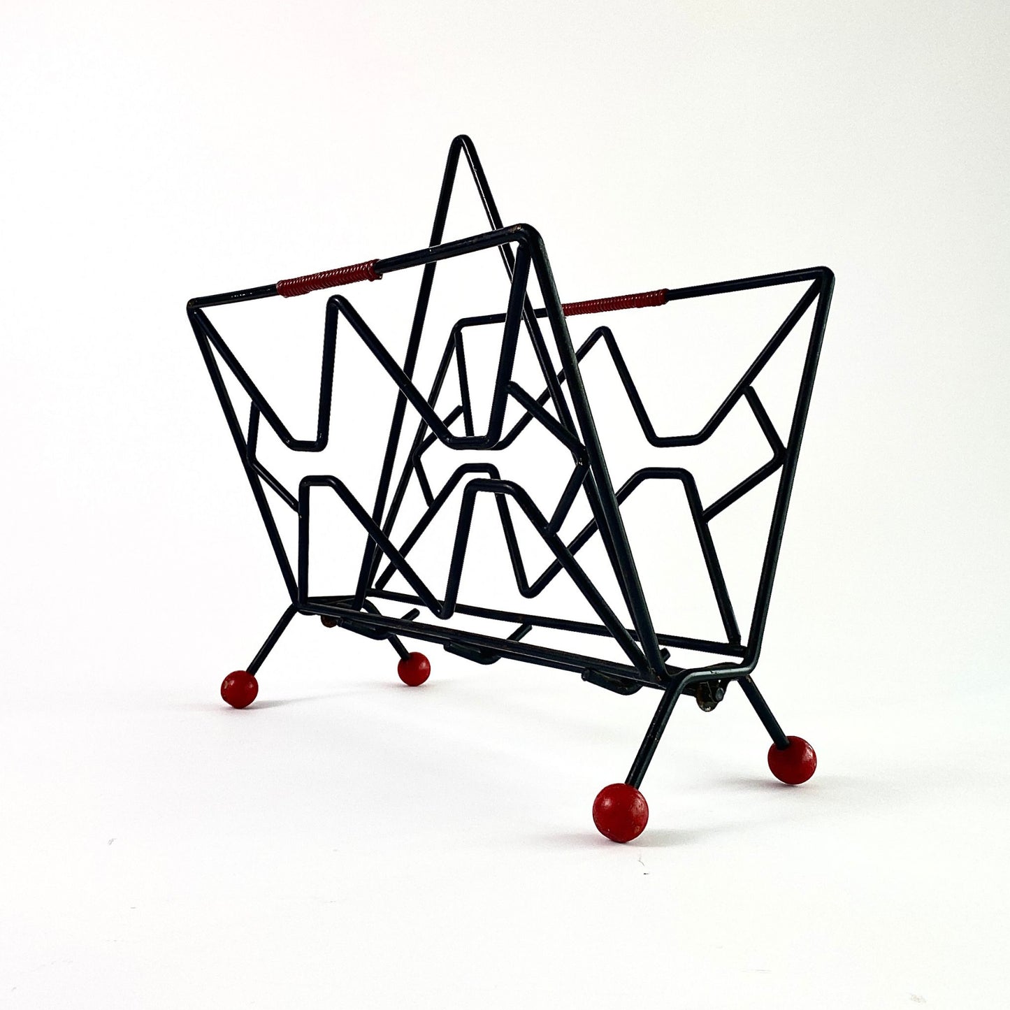 Retro Eames Inspired Atom Spheres Design Magazine / Record Rack