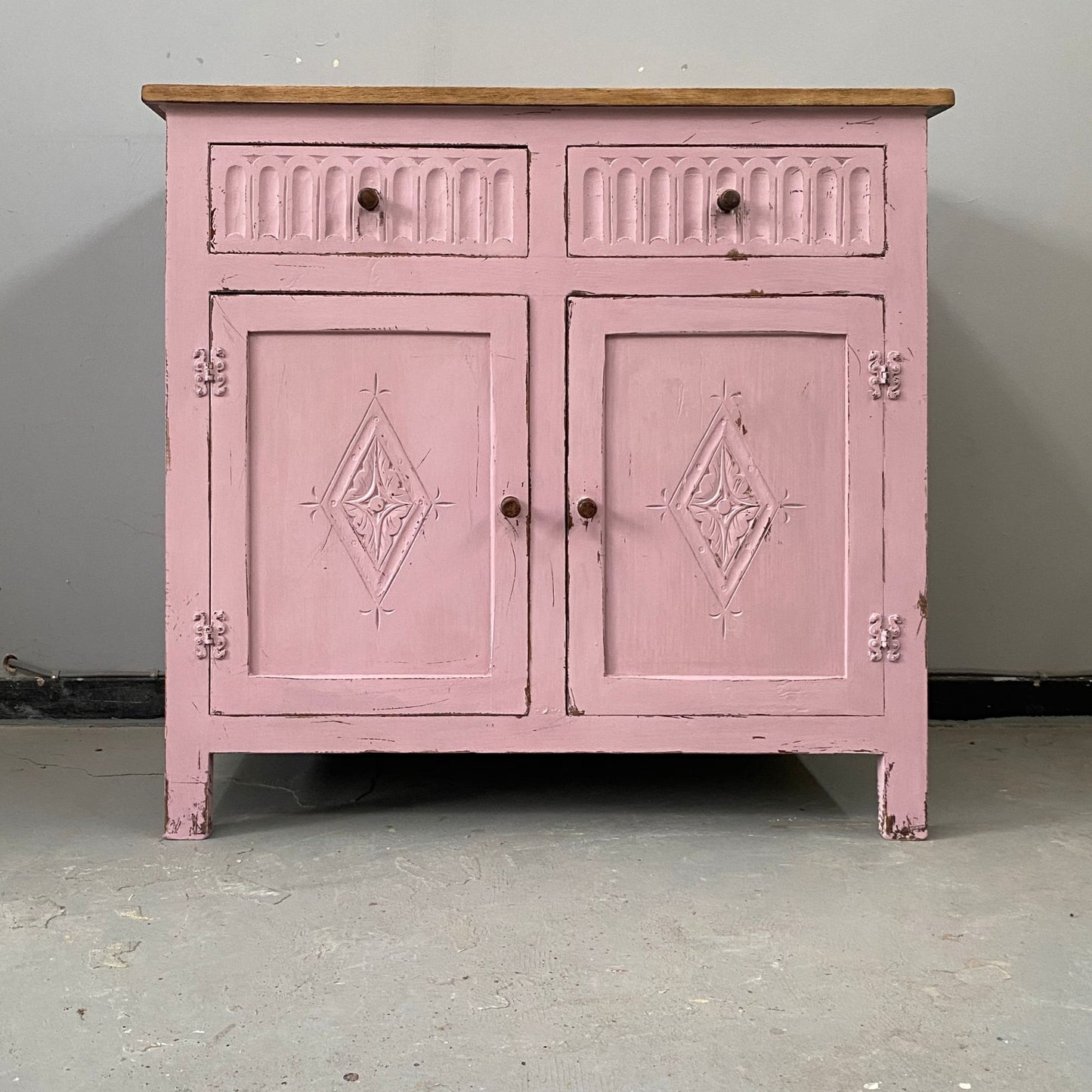 A 1930s Solid Wood Cabinet with Drawers