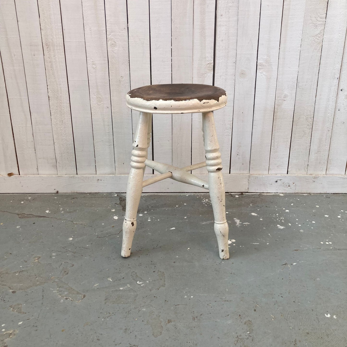 Vintage Round Wooden Stool