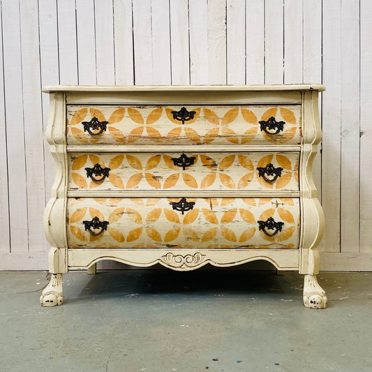 Vintage Italian Painted Bombe Chest
