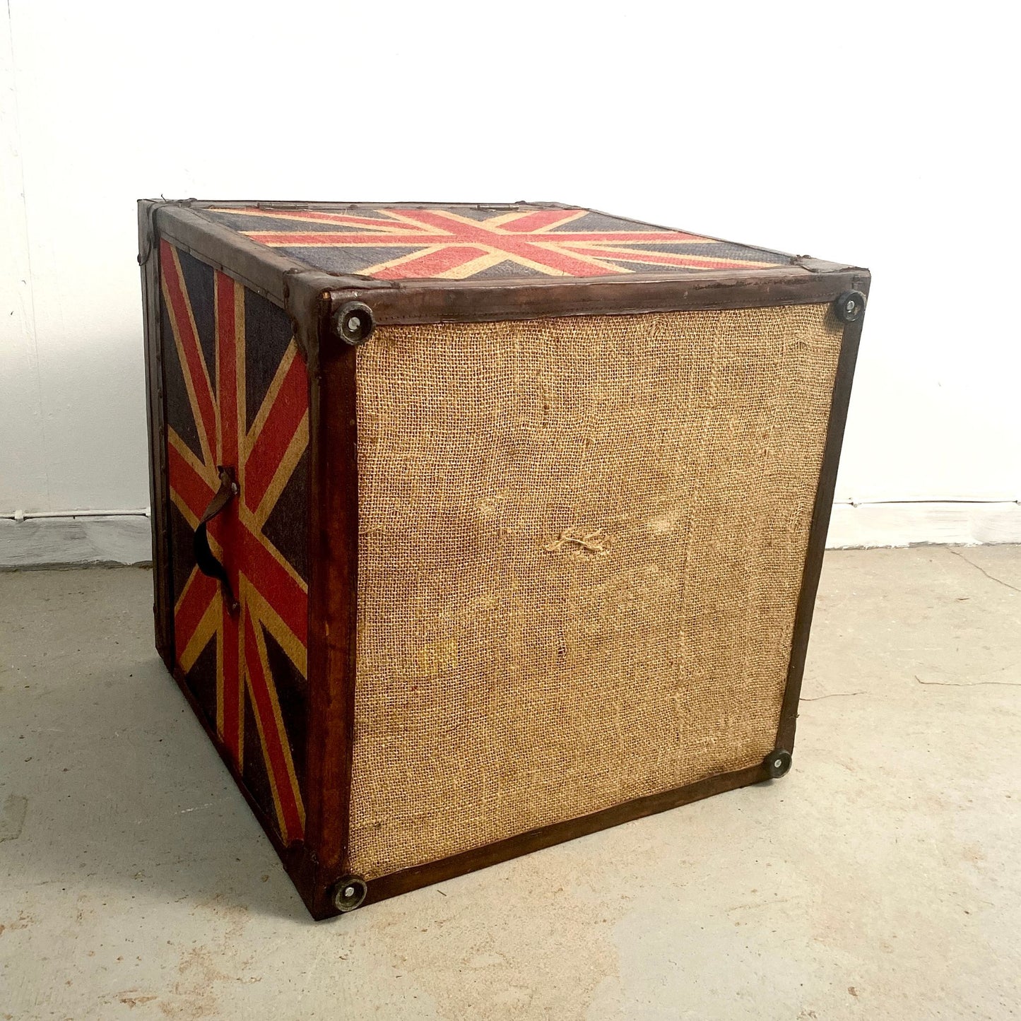 Pair of Vintage Hand Painted Union Jack Trunks