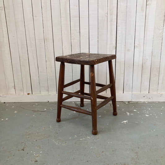 Vintage Square Wooden Stool