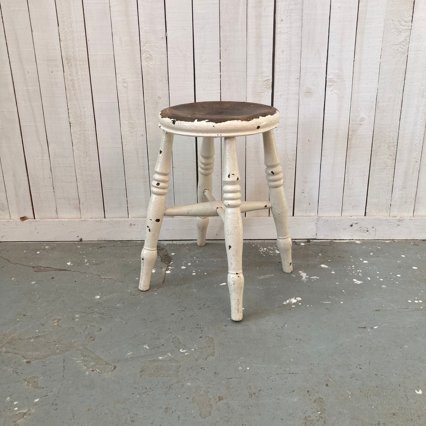Vintage Round Wooden Stool