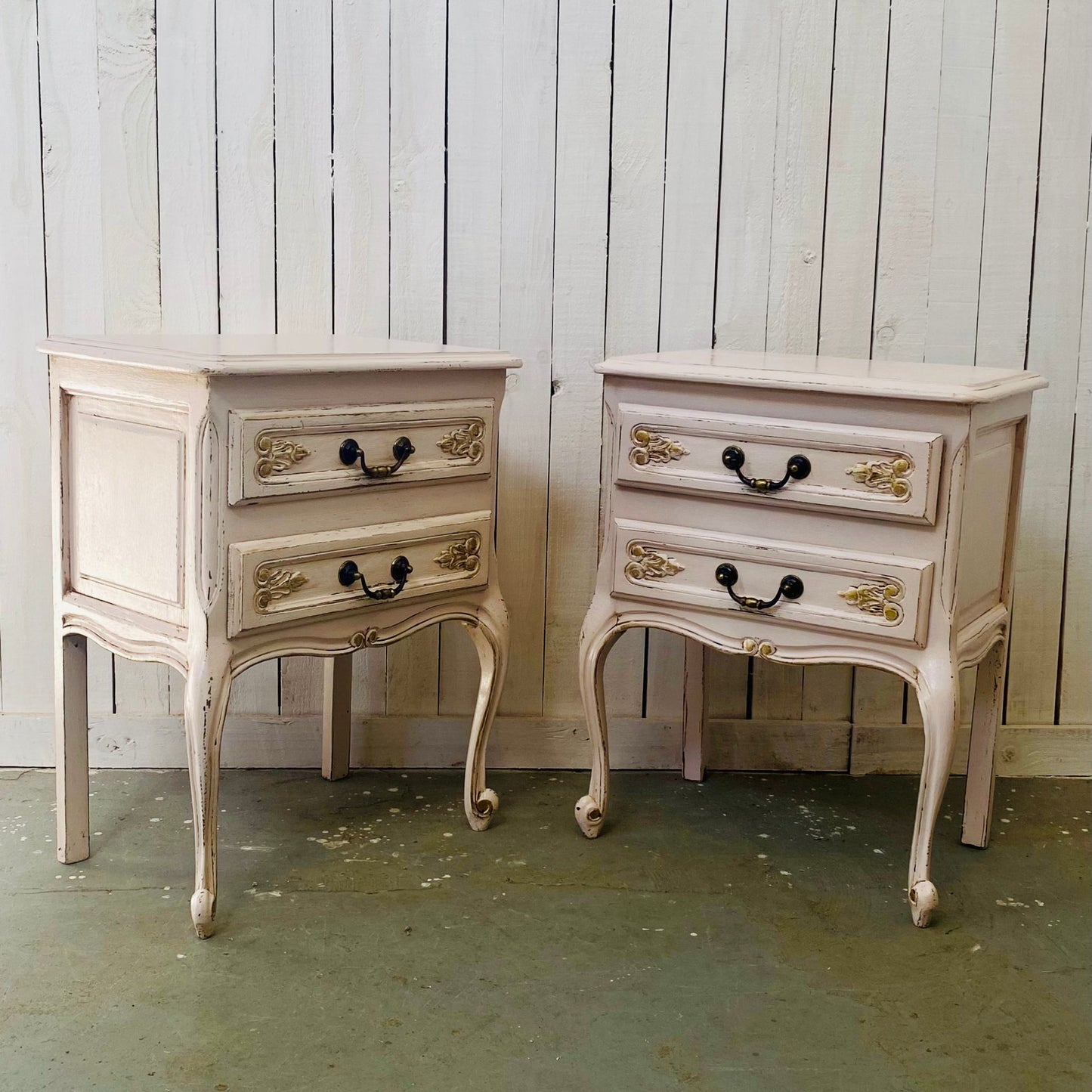 Vintage French Oak Bedside Drawers
