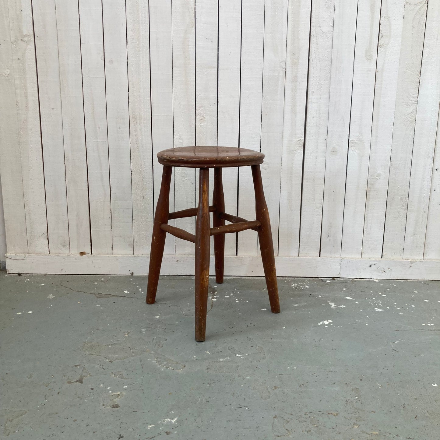 Vintage Round Wooden Stool