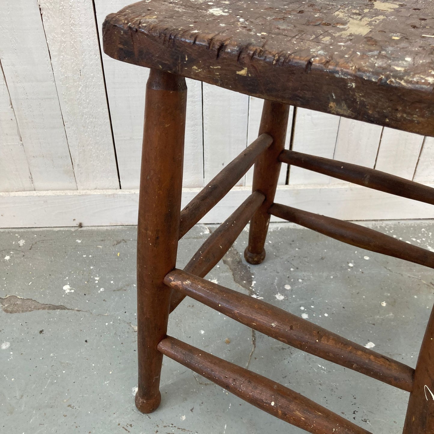 Vintage Square Wooden Stool