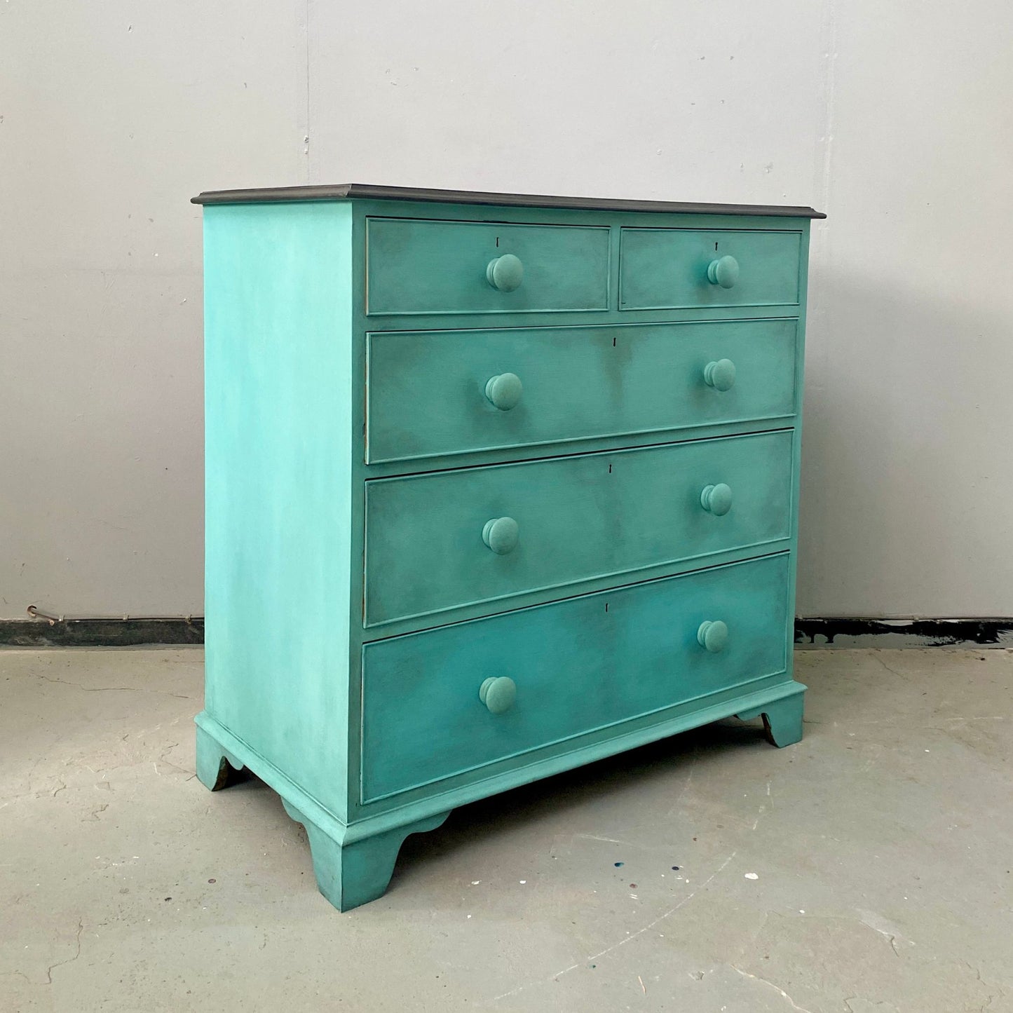 A Beautiful Hand Painted Mahogany Chest of Drawers