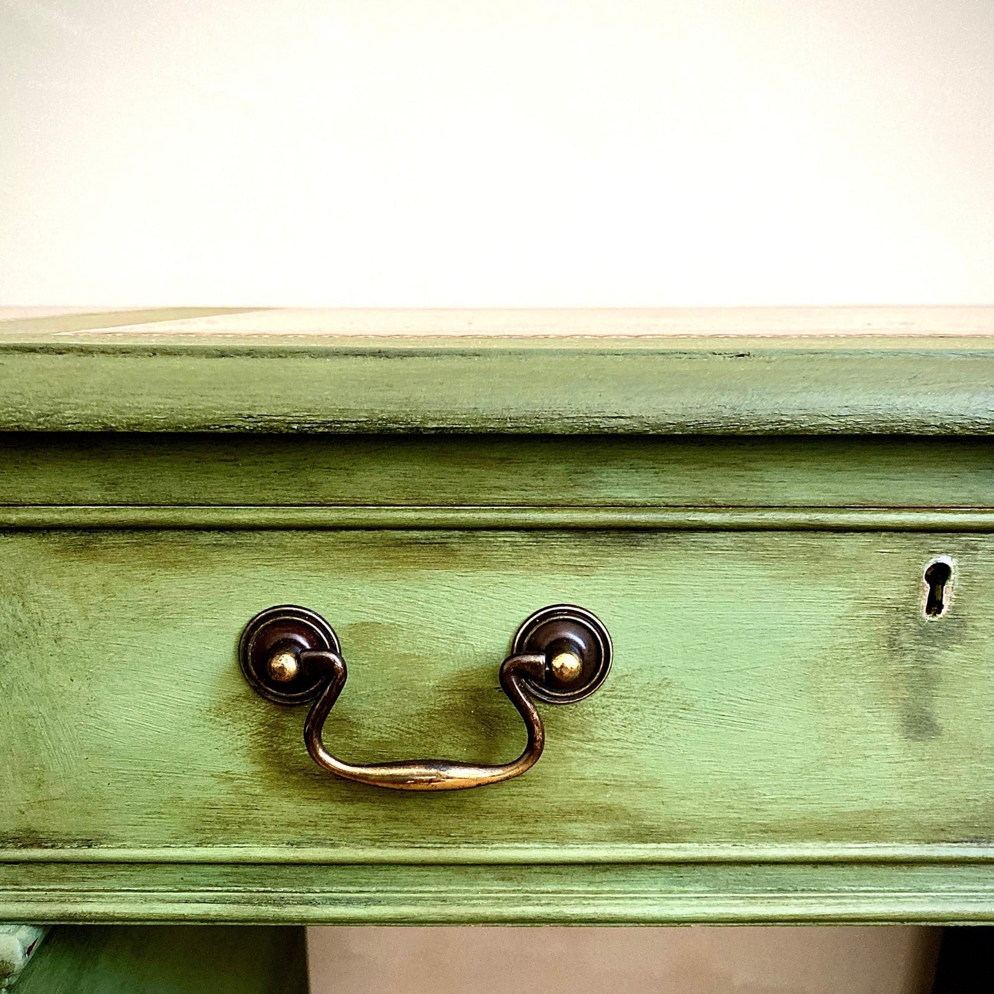 Hand Painted Large Pedestal Desk
