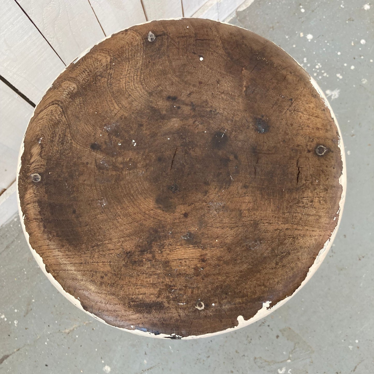 Vintage Round Wooden Stool
