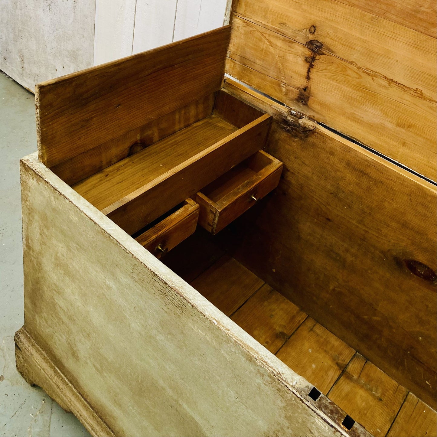 Antique Painted Blanket Box