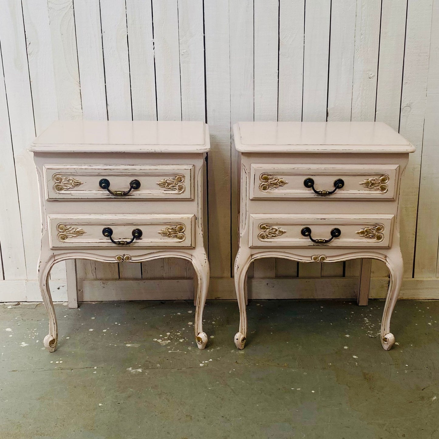 Vintage French Oak Bedside Drawers