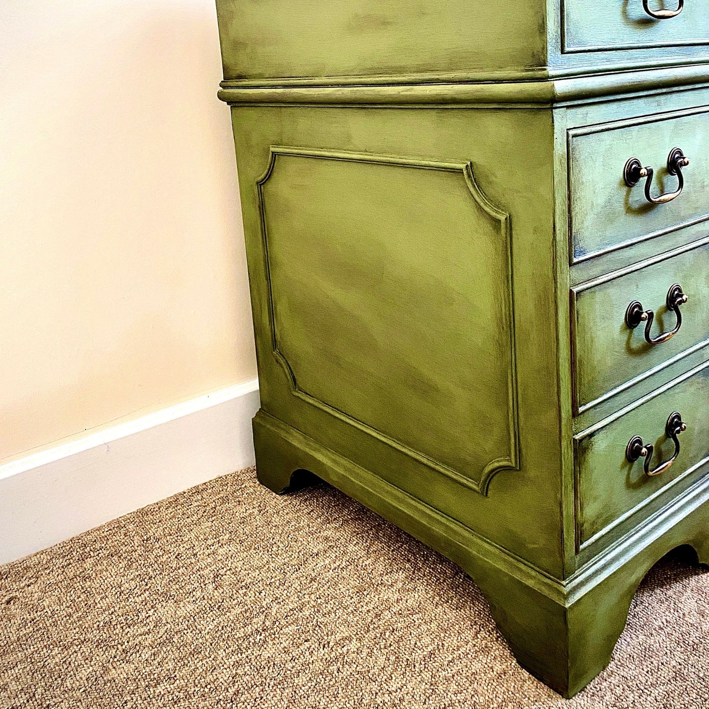 Hand Painted Large Pedestal Desk