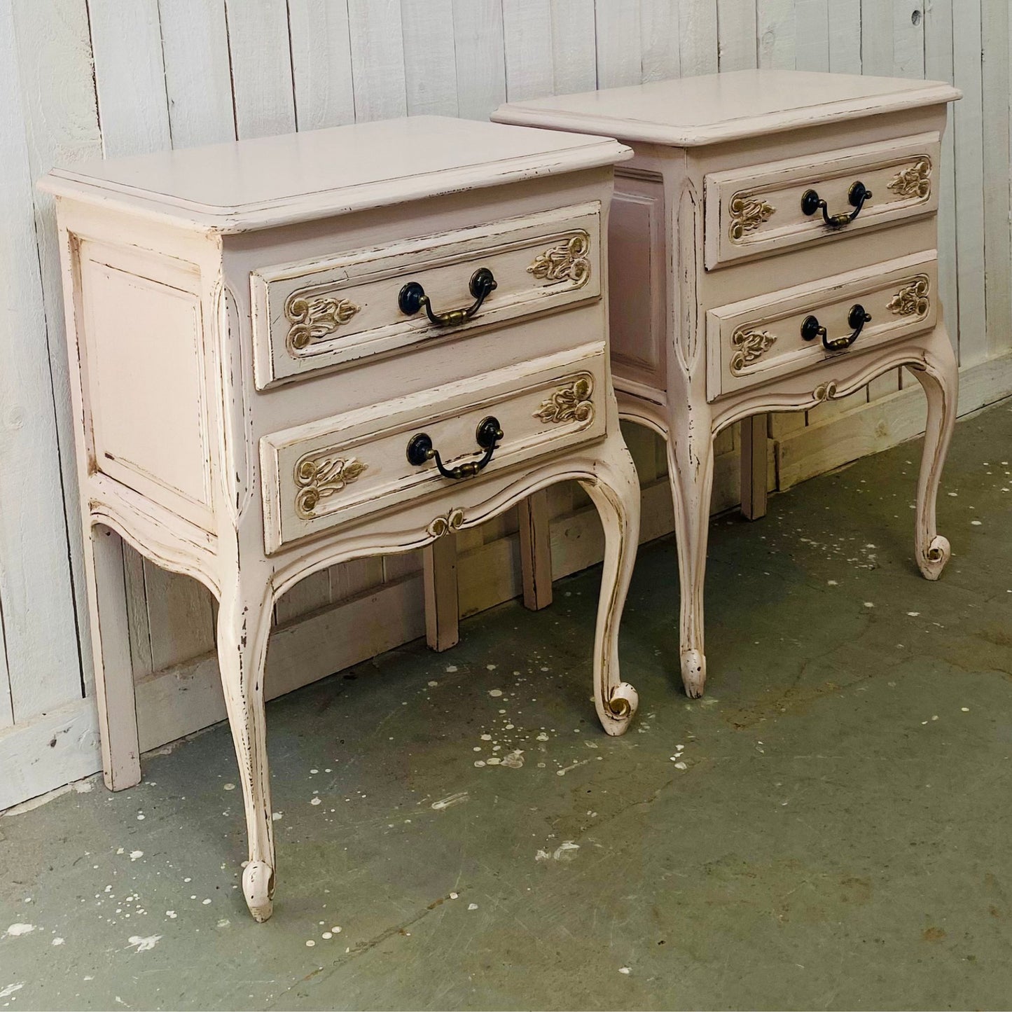 Vintage French Oak Bedside Drawers