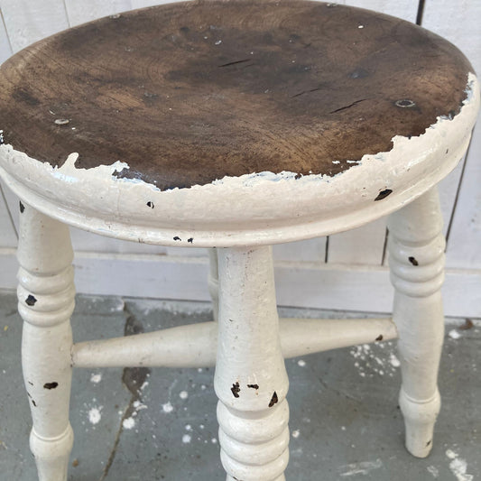 Vintage Round Wooden Stool