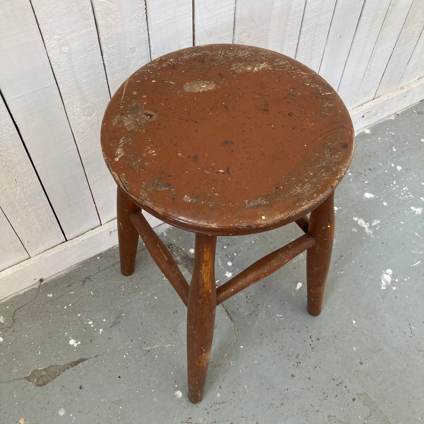 Vintage Round Wooden Stool