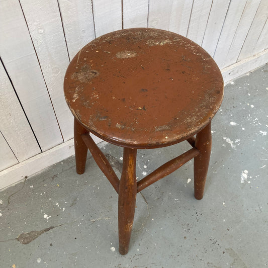 Vintage Round Wooden Stool