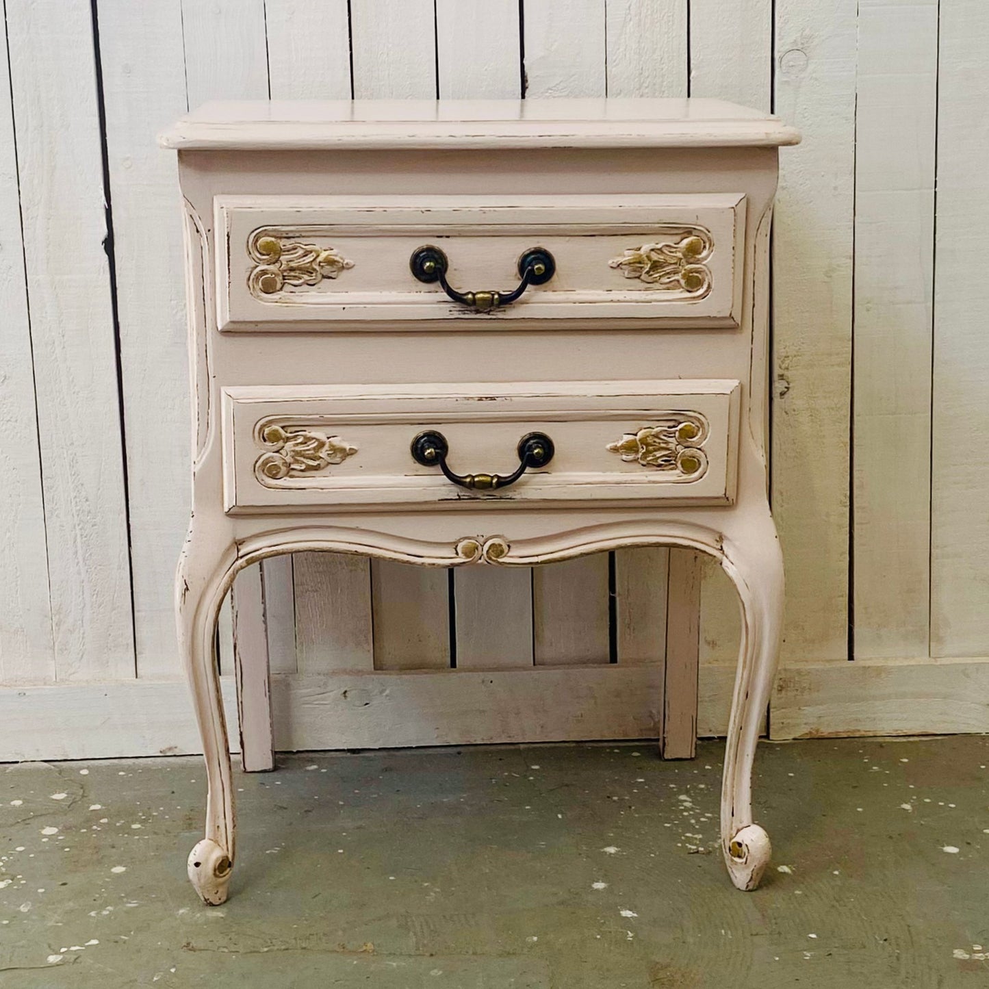 Vintage French Oak Bedside Drawers