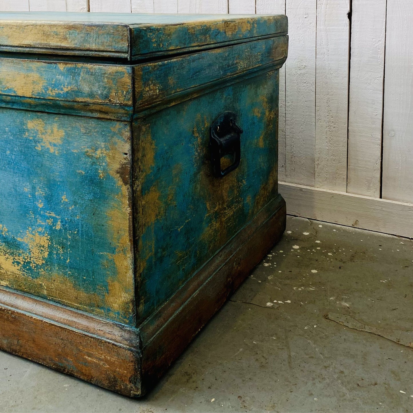 Painted Antique Blanket Box
