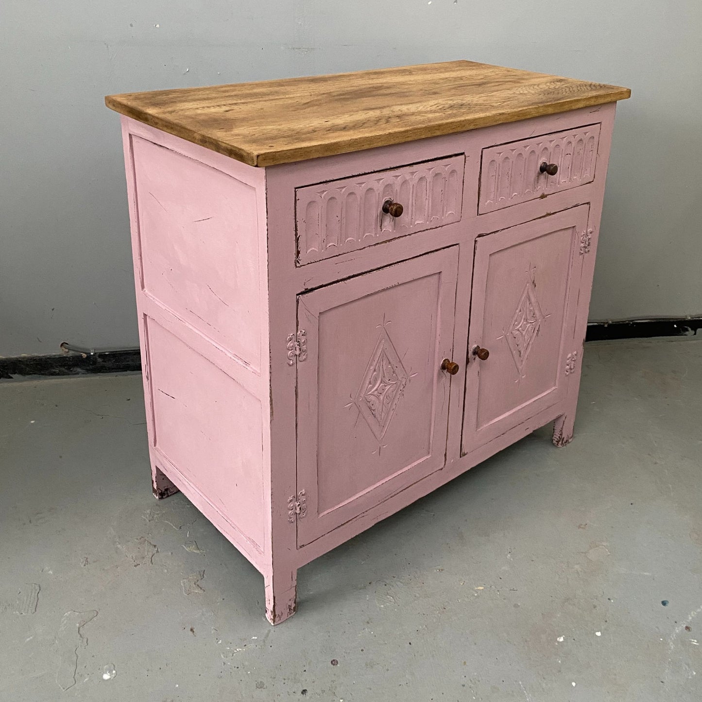 A 1930s Solid Wood Cabinet with Drawers