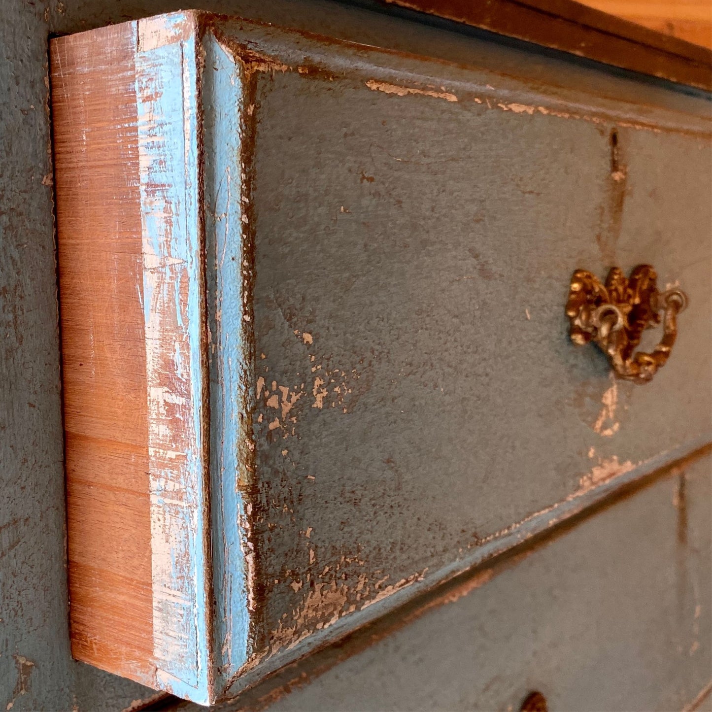 Hand Painted Georgian Oak Chest of Drawers