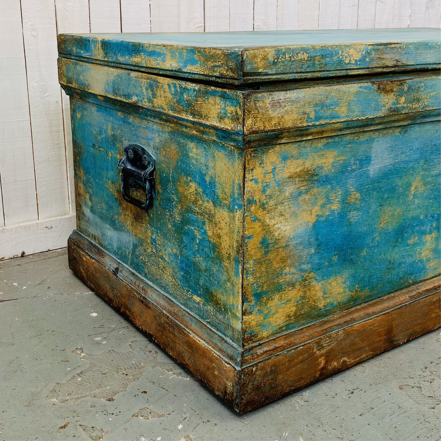 Painted Antique Blanket Box