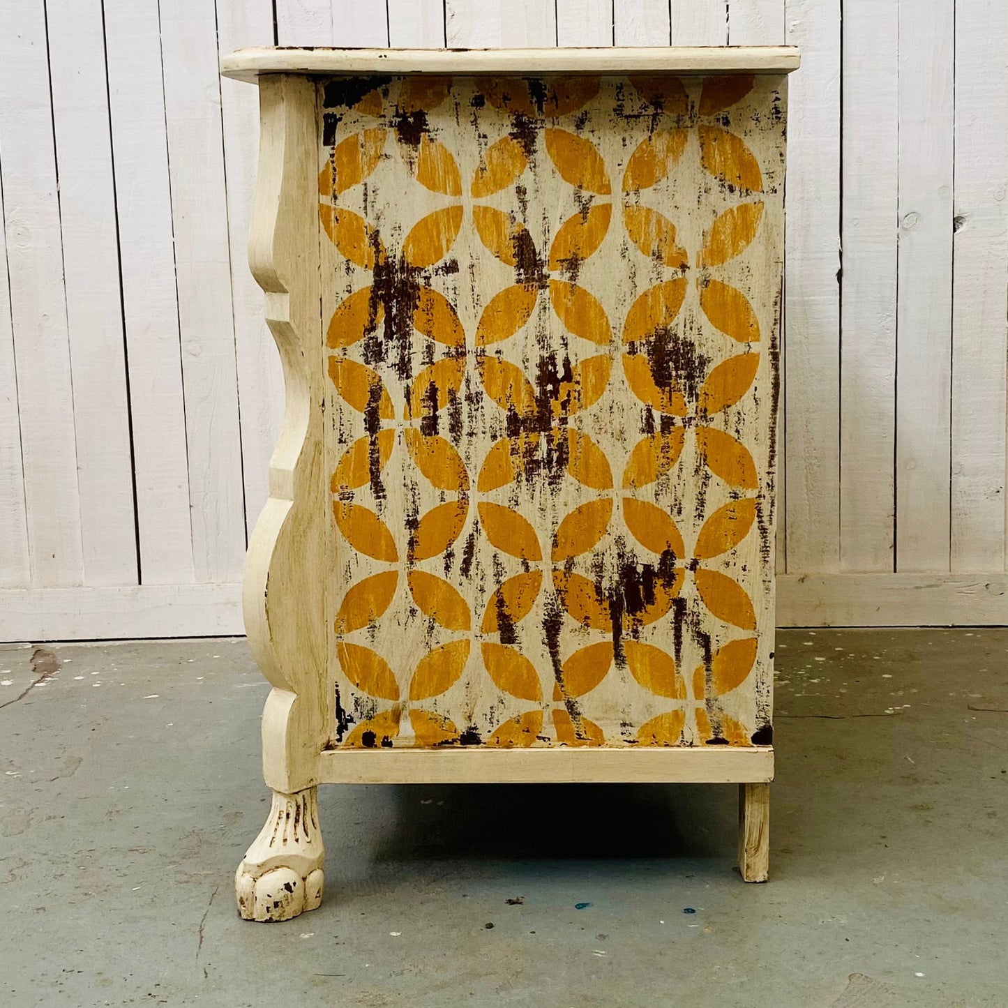 Vintage Italian Painted Bombe Chest