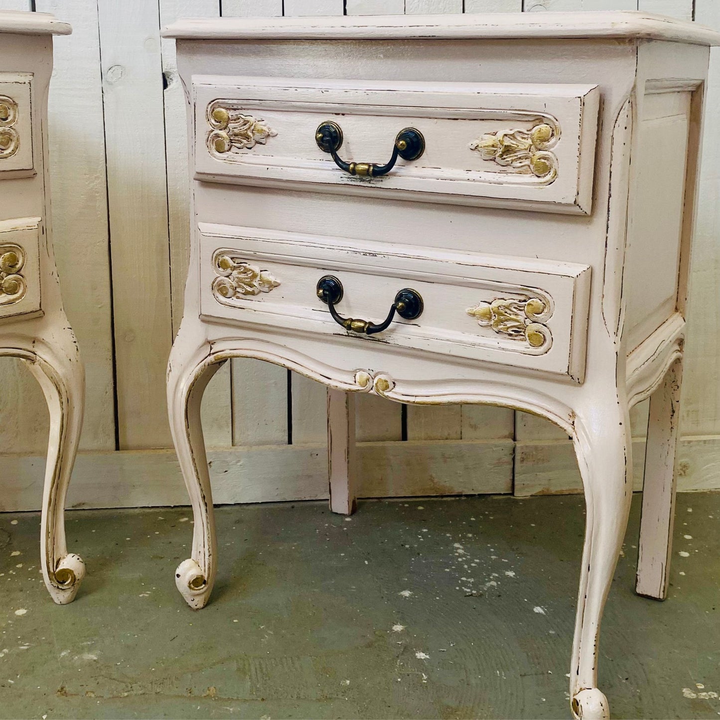 Vintage French Oak Bedside Drawers
