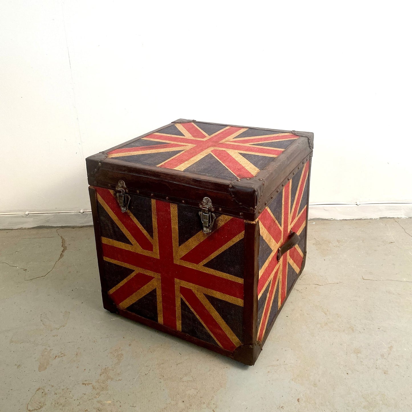 Pair of Vintage Hand Painted Union Jack Trunks