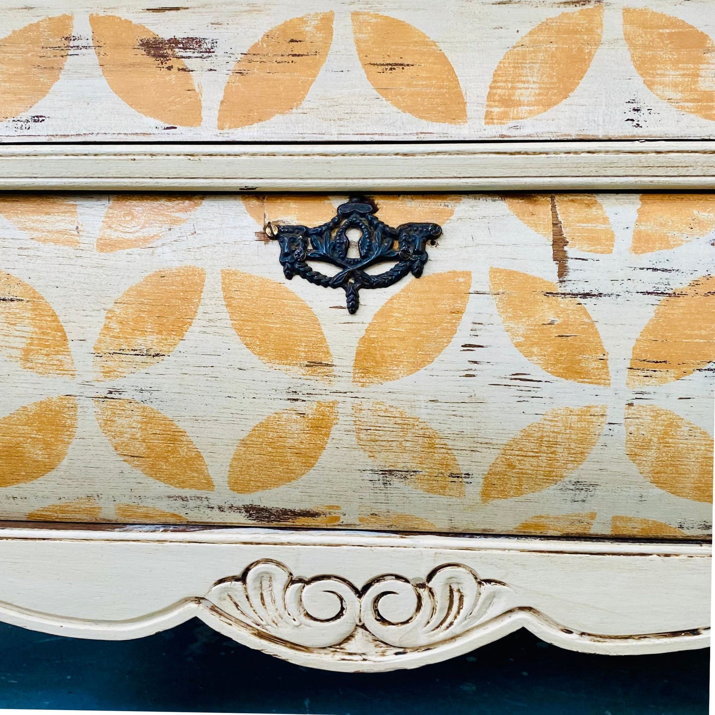 Vintage Italian Painted Bombe Chest