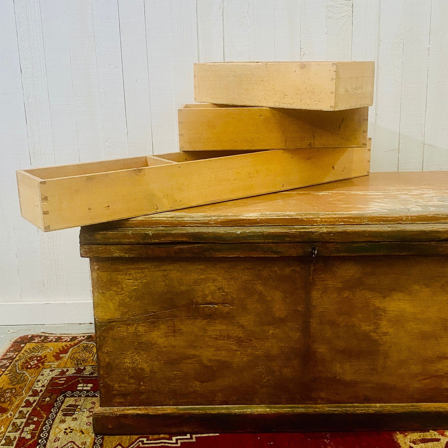 Antique Painted Blanket Box