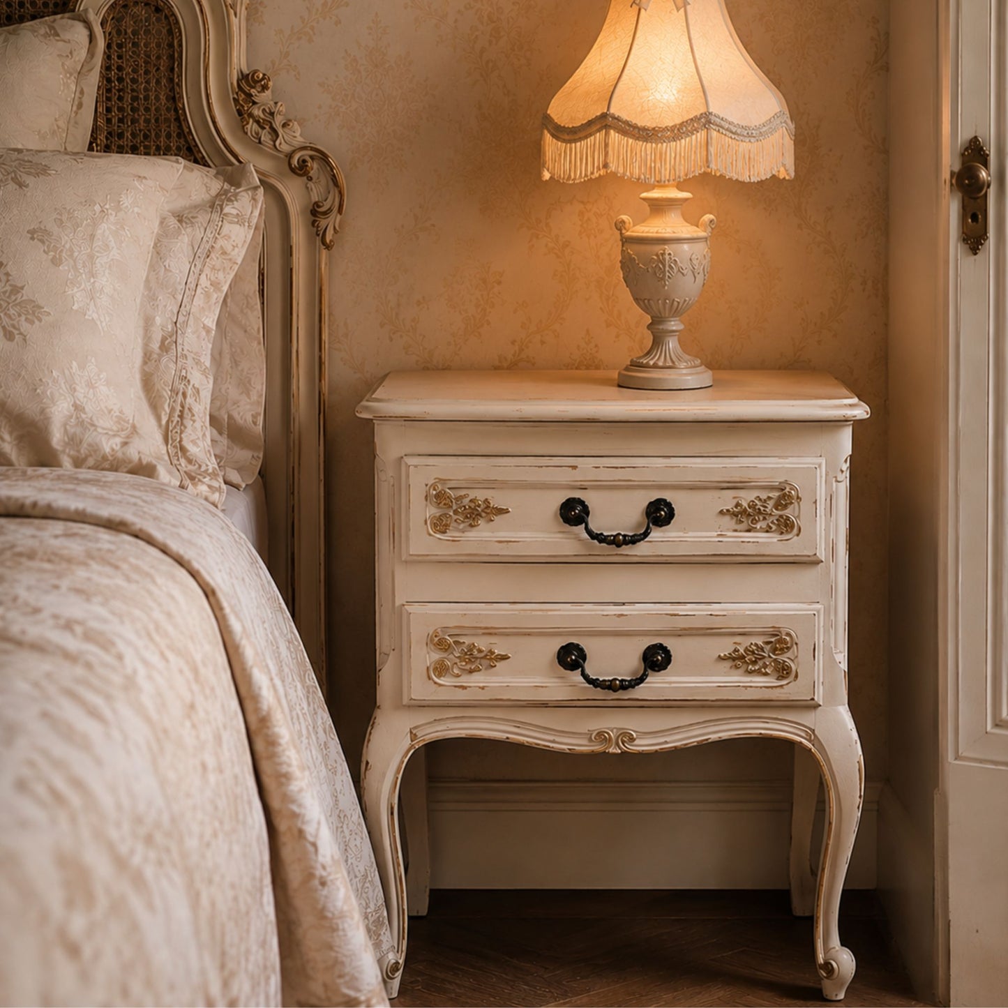 Vintage French Oak Bedside Drawers