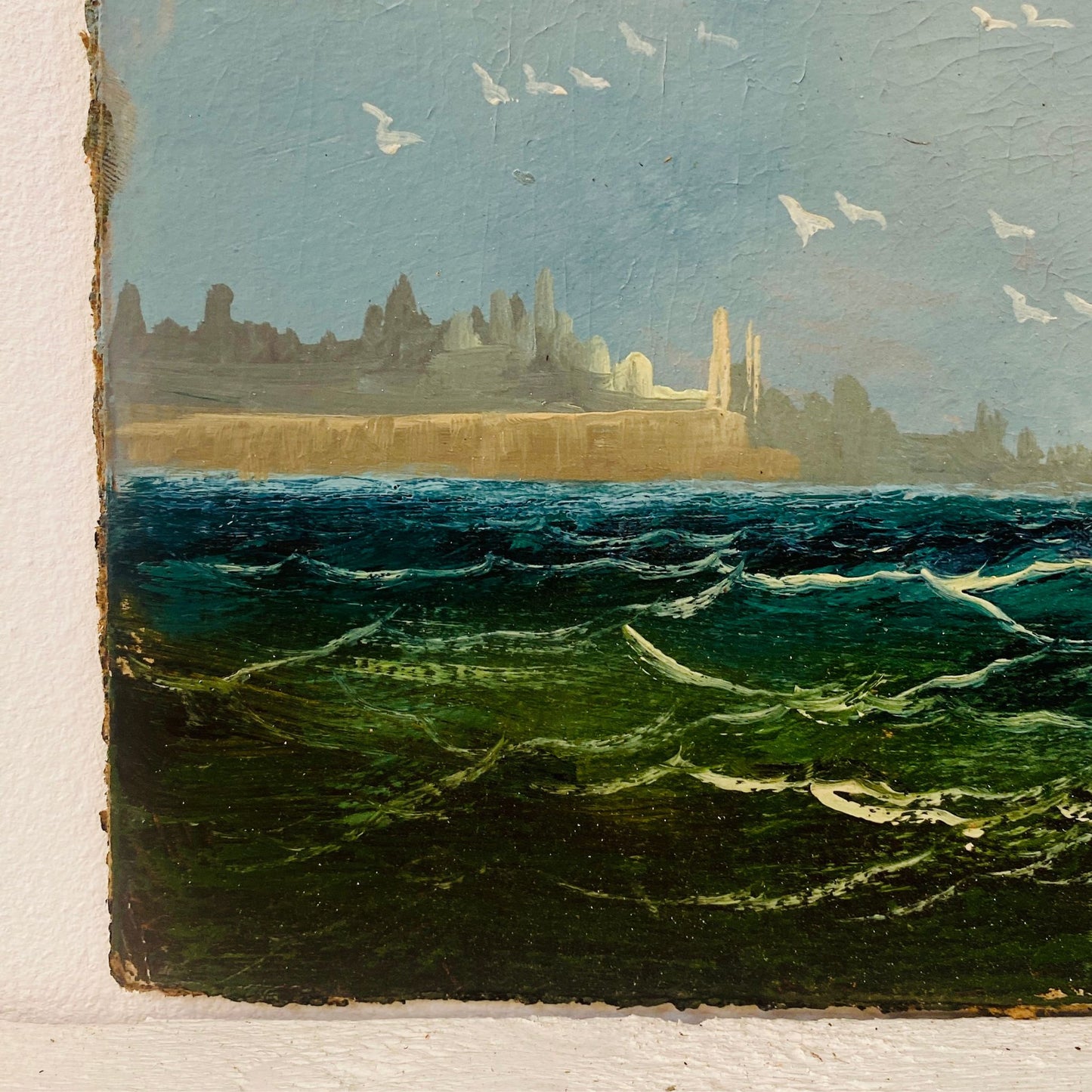Vintage Sailing Boat Oil On Board