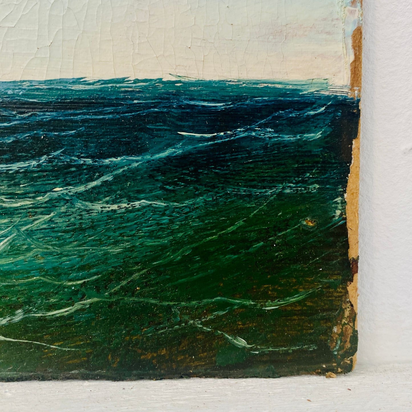 Vintage Sailing Boat Oil On Board
