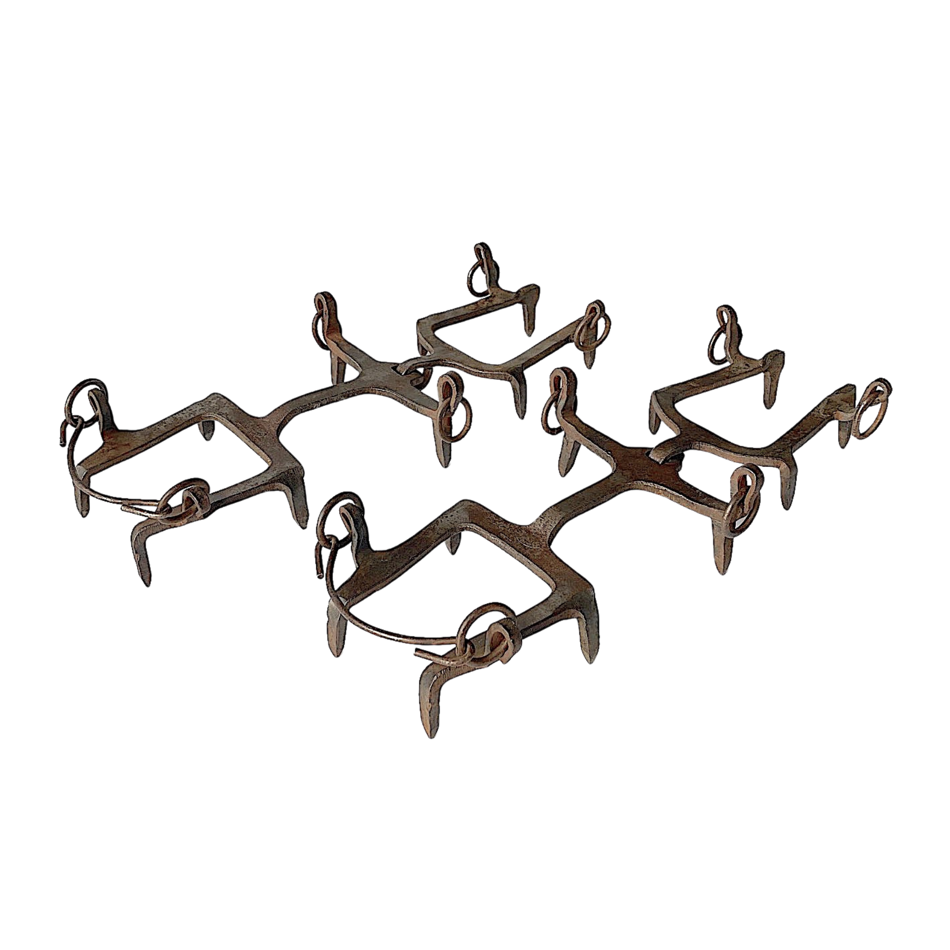 Pair of Vintage Mountaineering Crampons, heavy metal with makers mark