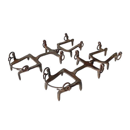 Pair of Vintage Mountaineering Crampons, heavy metal with makers mark