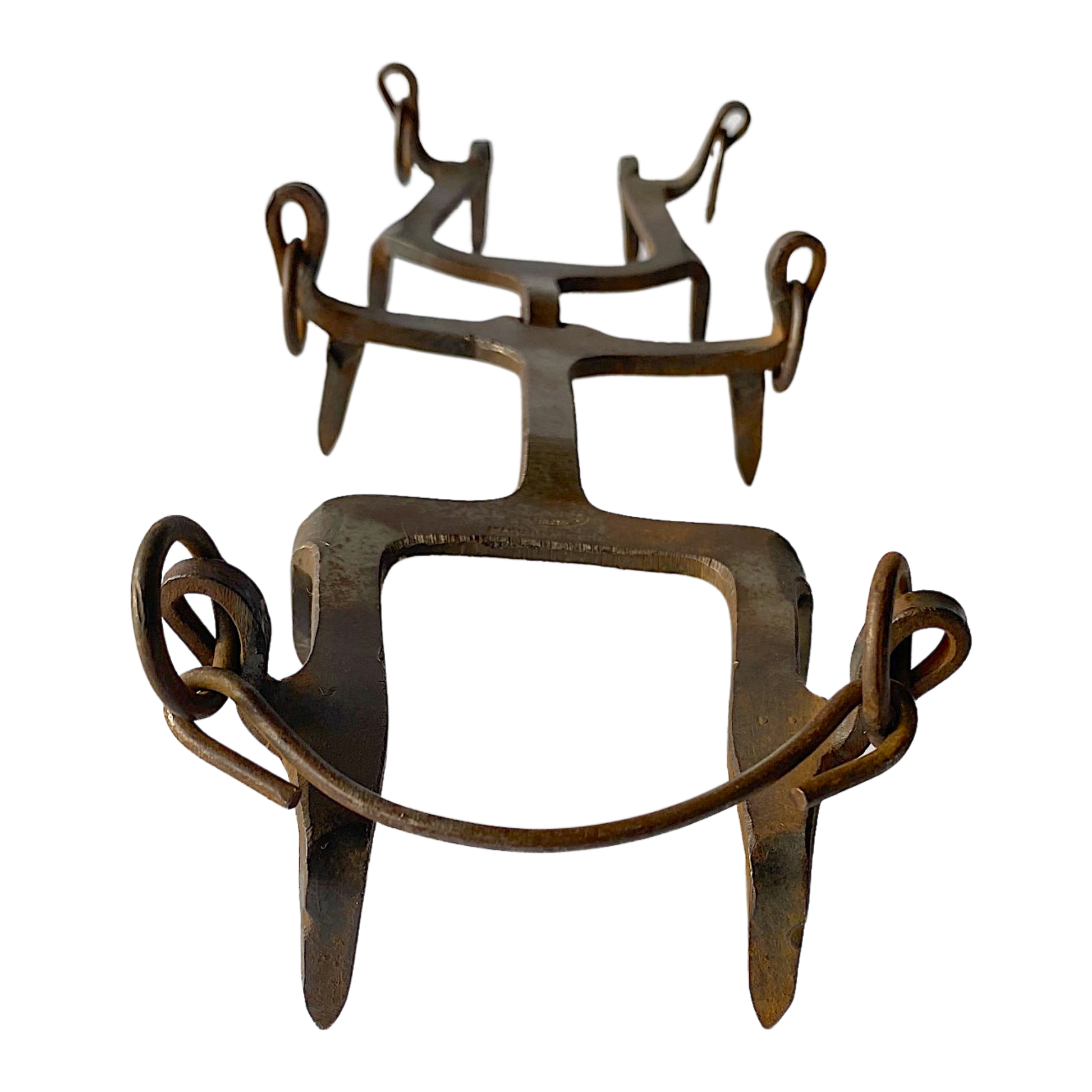 Pair of Vintage Mountaineering Crampons, heavy metal with makers mark