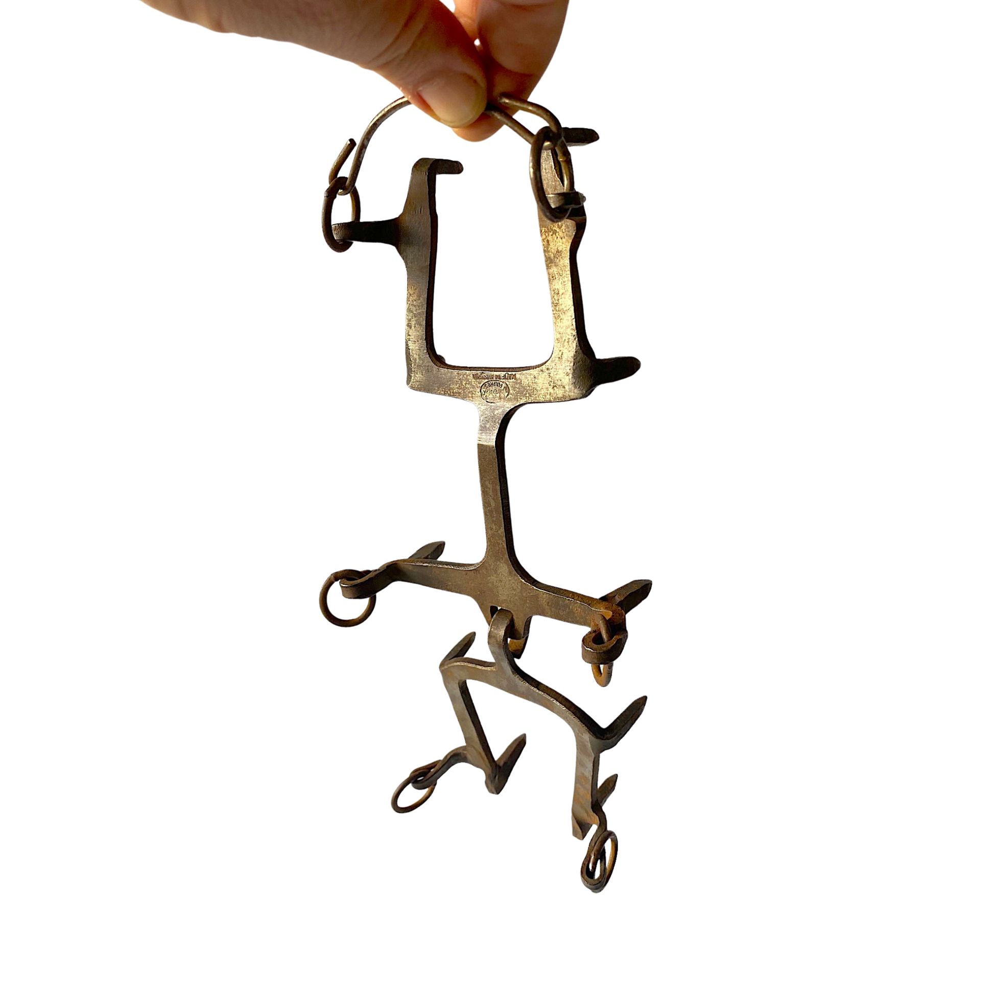 Pair of Vintage Mountaineering Crampons, heavy metal with makers mark
